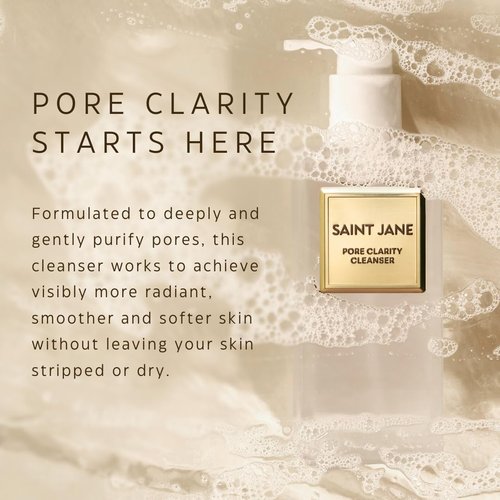 Saint Jane Pore Clarity Cleanser - Hyaluronic & Flower Acid Formula | Luxury Floral-Infused Skincare (4oz | 120ml)