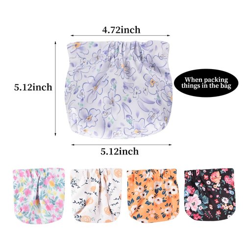 Redvigh Pocket Cosmetic Bag 5PCS, Small Pouch Bag Mini Shrapnel Makeup Bag Squeeze Top Coin Purse Waterproof Portable No Zipper Self-closing Pouch for Lipstick Jewelry Organizer