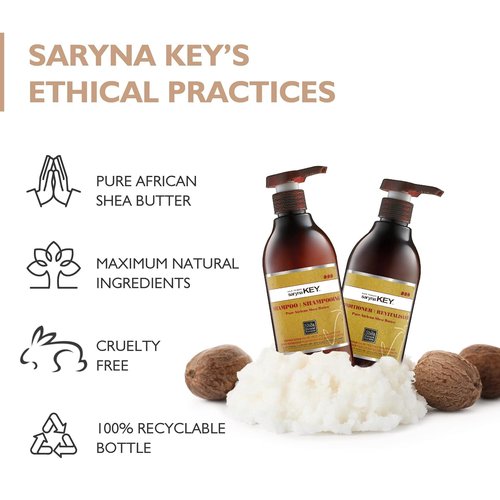 Saryna Key Damage Repair Shampoo & Conditioner Set - Sulfate-Free Moisturizing Hair Care for Dry, Damaged Hair (2 Pack, 500 ml)