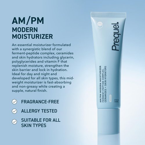 Prequel Skin AM/PM Modern Moisturizer - Hydrating Face Cream with Peptides & Ceramides for Sensitive Skin