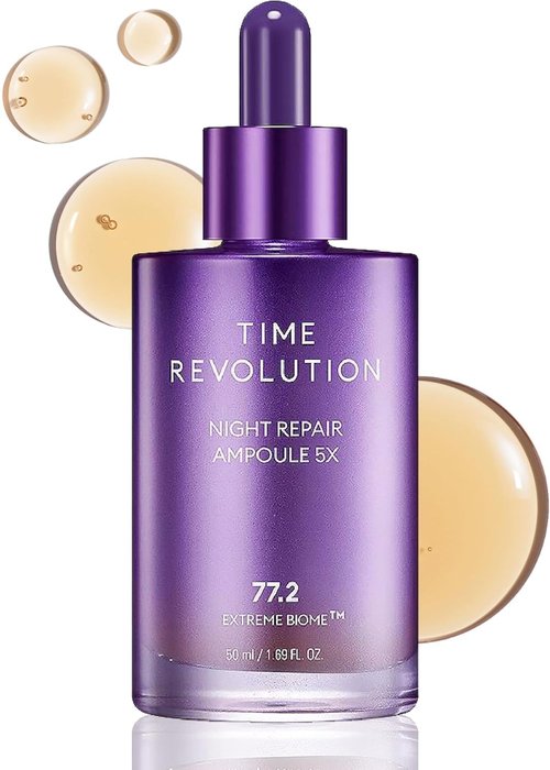 MISSHA Time Revolution Night Repair Serum - Probiotic Ampoule for Radiant Skin, 1.69 Fl Oz