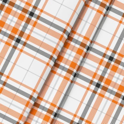 Halloween Round Tablecloth 90x90 Inch Black and Yellow - White Variation