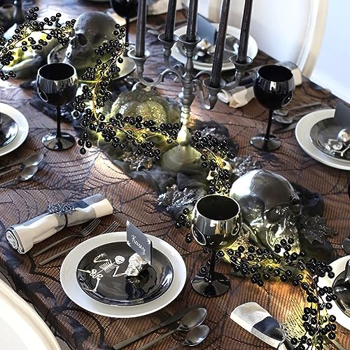 RECUTMS Black Berry Christmas Garland with Lights - Dark Christmas Decor, 5.9 ft, Flexible & Vivid Colors, Variation: Black with Lights