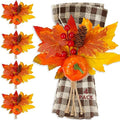 Fall Pumpkin Napkin Rings Set of 4 Autumn Table Decor