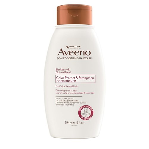 Aveeno Strengthening Conditioner - Blackberry & Quinoa for Color-Treated Hair | Moisturizing, 12 fl oz