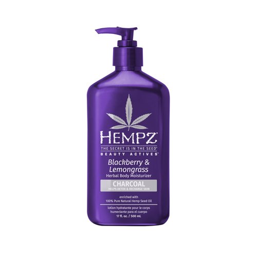 Hempz Blackberry & Lemongrass Herbal Body Moisturizer for Women, 17 Fl. oz. - Moisturizing Lotion with 100% Pure Hemp Seed Oil, Charcoal, Shea Butter - Hydrating Vegan Lotion for Dry Skin