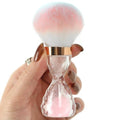 Ruetail Nail Dust Brush for Acrylic Nails,Soft Brush Nail Art Dust Powder Remover Brushes,Manicure Brush Clean Up Tools for Home Use or Salon Nail Art Brush(Hourglass Pink)