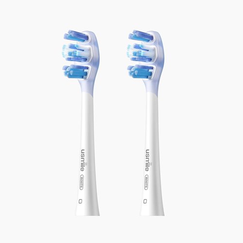 usmile Replacement Toothbrush Heads - Ergonomic 2.0 Design with Silicone Cushion | Gentle on Gums, 2 Pack