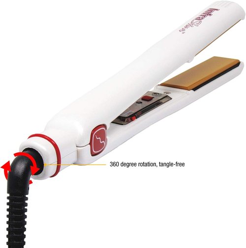 Redline Professional Flat Iron - 1" White Hair Straightener for Sleek, Smooth Styles