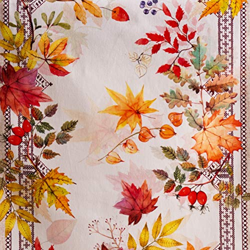 Amarante 14.5 x 90 Inch Cotton Table Runner - Elegant Holiday & Fall Decor