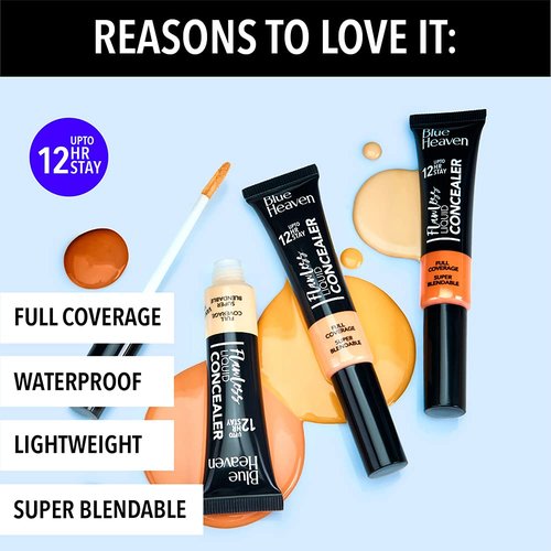 Blue Heaven Flawless Liquid Concealer - Vanilla Shade, 0.57 Oz for Perfect Coverage