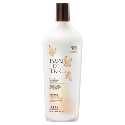 Bain de Terre Passion Flower Shampoo - Color Preserving Formula with Argan & Monoi Oils | Vegan & Paraben-Free