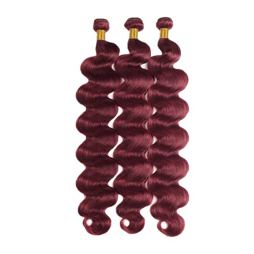 #99J Win Red Bundles Human Hair Body Wave Bundles 22 24 26 Inch Burgundy Unprocessed Brazilian Virgin Hair Deals Quick Weave Hair Extensions 3 Bundle 50 Gram Per Bundle For Woman