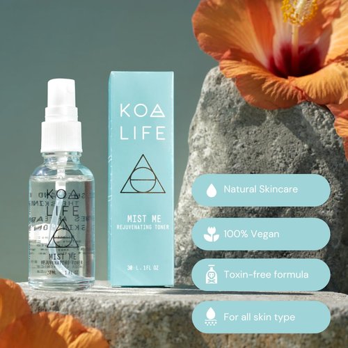 Koa Life Mist Me Rejuvenating Toner - Hydrating Anti-Aging Facial Mist with Witch Hazel & Eucalyptus - 1 FL OZ
