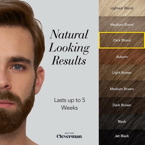 2X Reusable Hair & Beard Dye for Men – Dark Blond | Up to 10 Uses, 7 Minutes | Natural Gray Coverage, No-Drip Cream with SkinArmour® – Cleverman