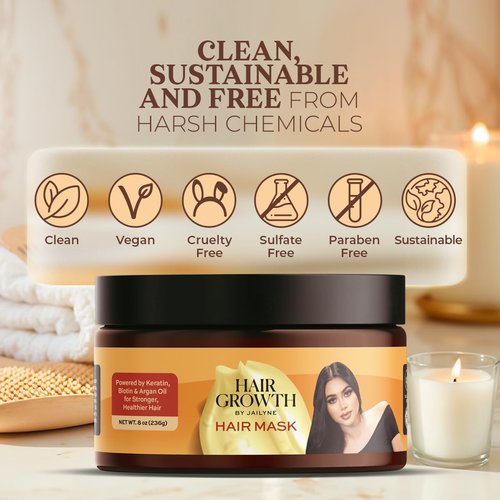 Jailyne Ojeda Hair Growth Repair Mask - Protein-Enriched Deep Conditioning Treatment for Damaged Hair - Sulfate-Free & Paraben-Free