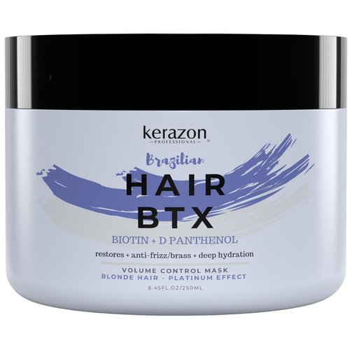KERAZON Blonde Brazilian Hair BTX Treatment - Purple Mask for Platinum Effect, Deep Hydration & Frizz Control