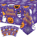 Halloween Tablecloths 3 Pack 54x108 Inch Orange Purple Cover Set - Purple Variation
