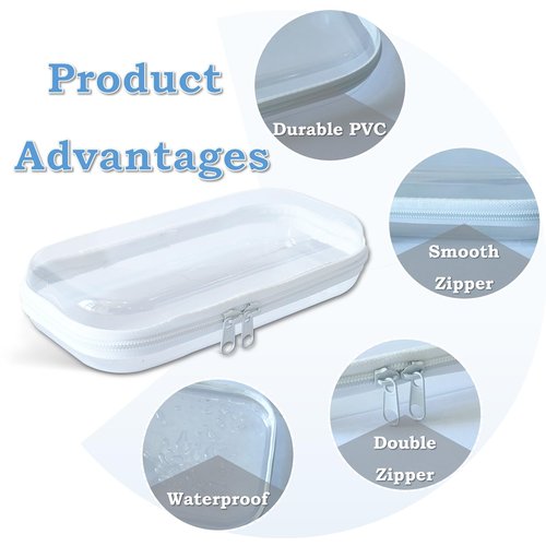 Gberlczz Clear Hard Zipper Case for Storage, Durable Clear Zipper Pouches, Hard Plastic Zippered Pouch for Snacks Toy Travel Organizer