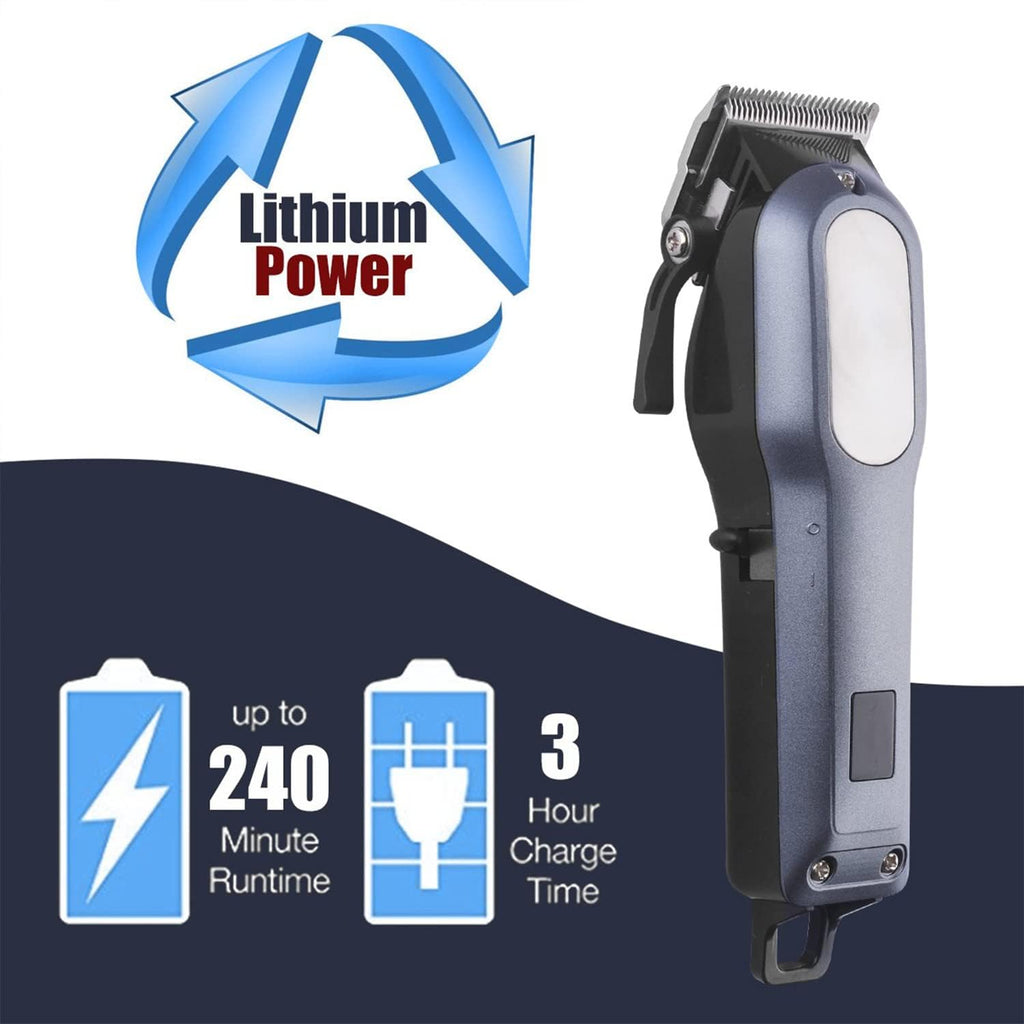 YAZIYIR Professional Cordless Hair Clipper for Men, LED, Rechargeable Cord/Cordless Haircutting & Trimming Kit for Heads, Beards & All Body Grooming