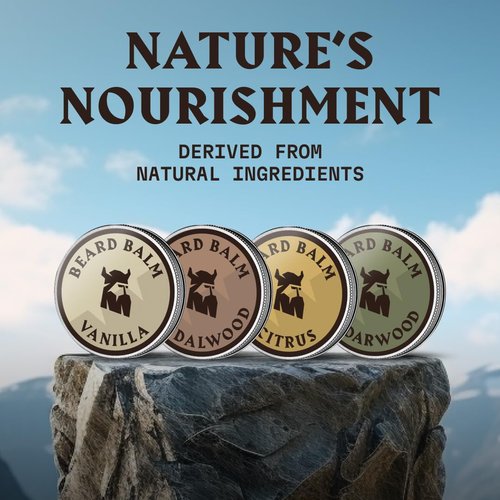 Striking Viking Beard Balm - Hydrating Moisturizer & Beard Butter Variety Pack | 4 Assorted Scents, 1 Oz Tins