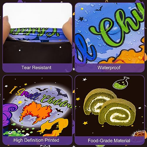 Halloween Hocus Pocus Disposable Tablecloth Set - 3 Pack, 108x54 Inch - Witch & Pumpkin Party Decor