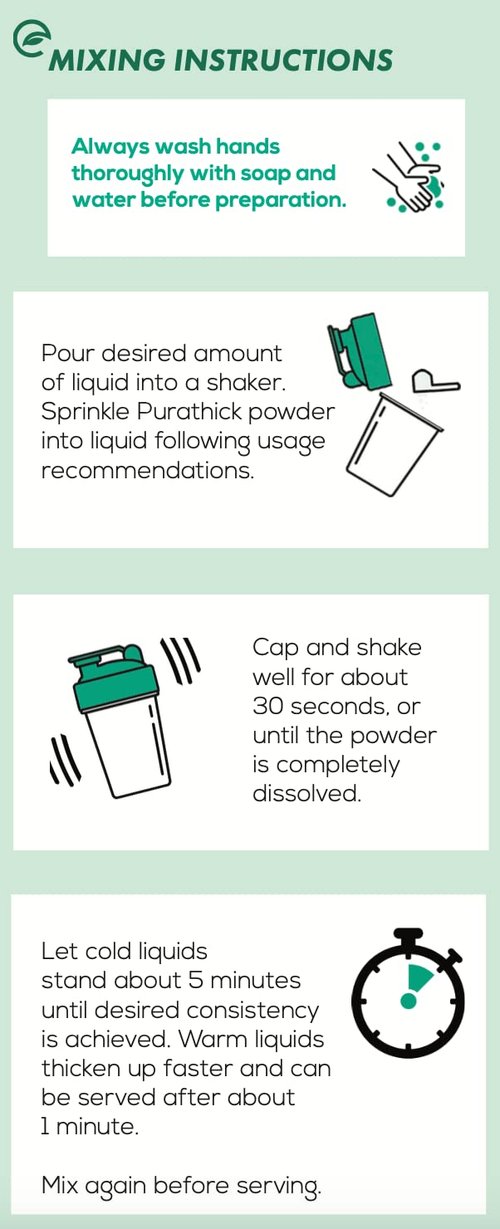 Purathick Natural Thickener, 4.4 oz, Thickens Hot and Cold Liquids for People with Dysphagia