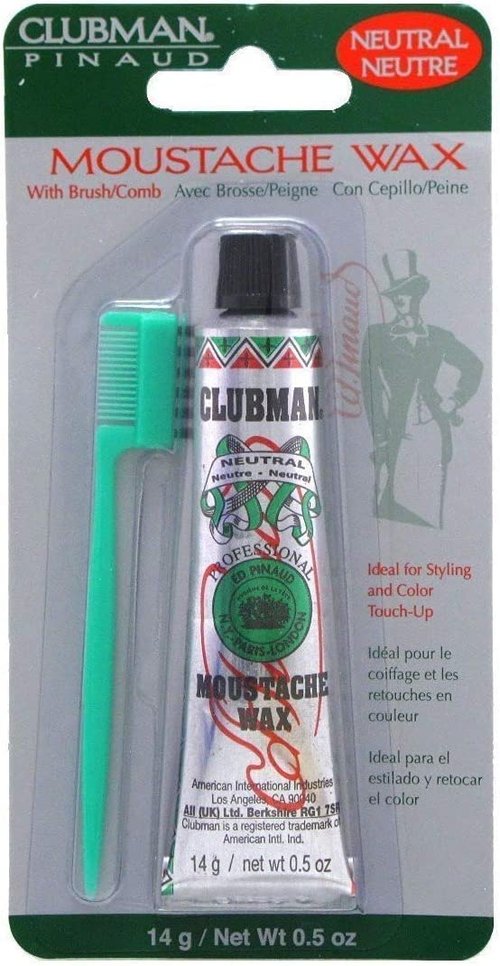 Clubman Moustache Wax Neutral 0.50 oz (Pack of 8)