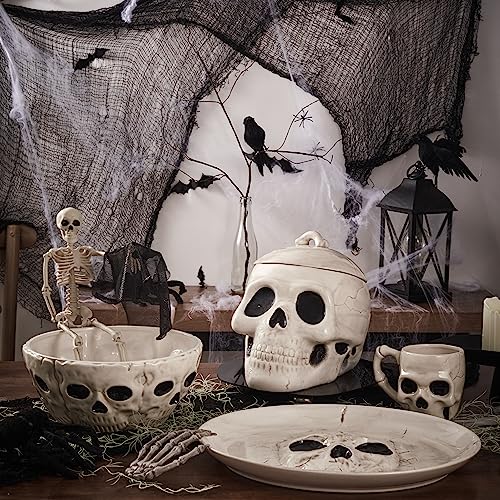Halloween Skull Ceramic Mug 16oz - Spooky Skeleton Coffee Tea Hot Chocolate Cup