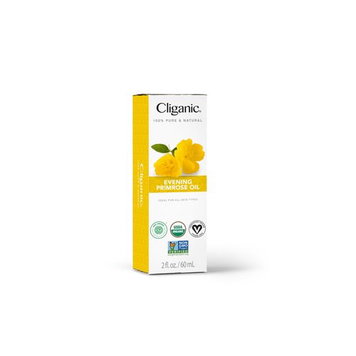 Cliganic Organic Evening Primrose Oil, 100% Pure (2oz) - For Hair & Face | Natural Cold Pressed Unrefined