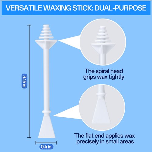 NAISIGOO Nose Wax Sticks (60 Pcs) - Dual-Head Wax Hair Removal Applicator for Nostril, Ear, Eyebrow & Upper Lip, Painless, Disposable Waxing Sticks for Men & Women