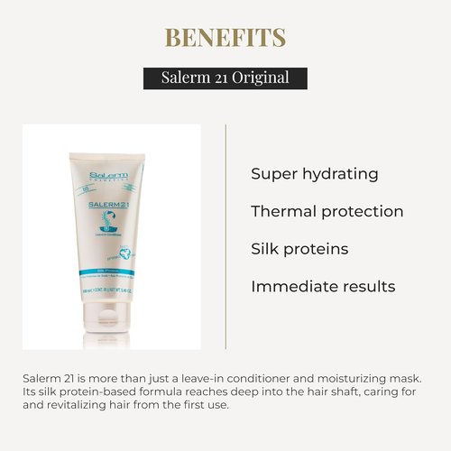 Salerm Instant Hair Conditioner 21 - Silk Protein Leave-In or Rinse-Out - 100 ml Hydrating Formula