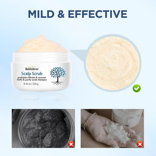Bablabear Scalp Exfoliator Scrub - Itchy Scalp Treatment for Dandruff Relief | Sulfate-Free, Clarifying Formula