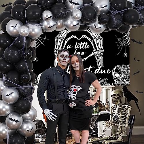 Halloween Balloon Garland Kit with Ghost & Bat Foil Balloons, Baby Shower Decorations