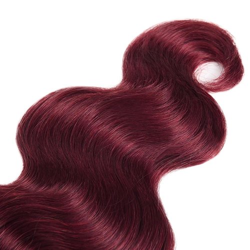 #99J Win Red Bundles Human Hair Body Wave Bundles 22 24 26 Inch Burgundy Unprocessed Brazilian Virgin Hair Deals Quick Weave Hair Extensions 3 Bundle 50 Gram Per Bundle For Woman