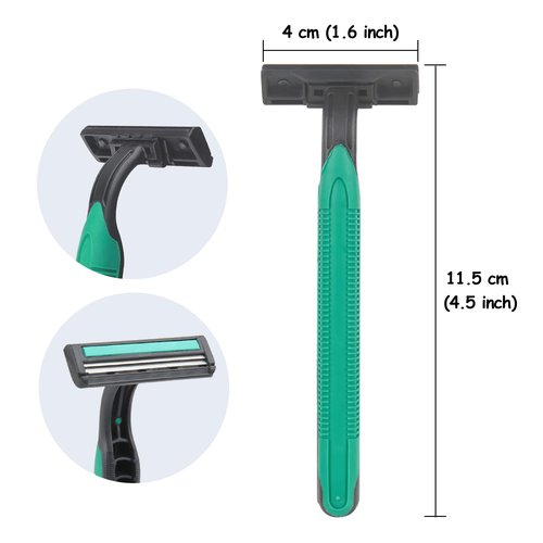 Disposable Razors Bulk, Individually Wrapped Razors for Travel, Hotel, Airbnb, and Homeless (50 Pack)