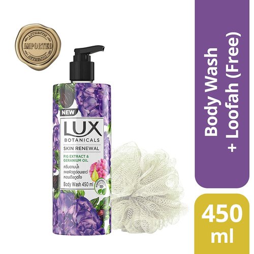 Lux Botanicals Skin Renewal Shower Gel - Natural Extracts, Paraben-Free, 450 ml | 15.2 Fl. Oz.