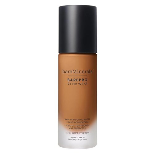 bareMinerals Barepro Liquid Foundation - Full Coverage SPF 20, Breathable Makeup, 24HR Wear, Natural Matte Finish