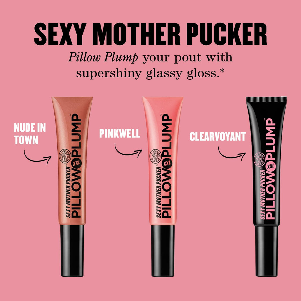 Soap & Glory Lip Gloss | XXL Pillow Plump for Hydrated, Volumized Lips - Vegan Chocolate Orange Scent (10ml)