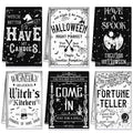 Exquisite Halloween Kitchen Towels Set - Ghost & Witch Design, 6 Pcs