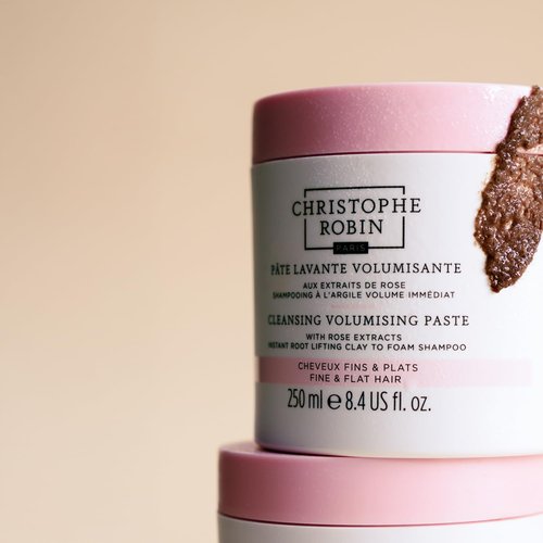 Christophe Robin Cleansing Volumizing Paste Shampoo - Rassoul Clay & Rose Extracts for Fine Hair | Travel Size 2.5 fl. oz