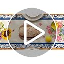 13x90 Inch Blue Table Runner for Dining Table - Summer Kitchen Decor