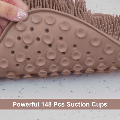 BESKAR Shower Foot Scrubber Mat with Non-Slip Suction Cups, Foot Spa Brush for Cleaning & Exfoliating Your Feet No Bend, Foot Points Reflexology Mat for Relax Your Feet