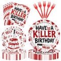 Horror Halloween Disposable Tableware Set - 96 Pieces for Spooky Parties