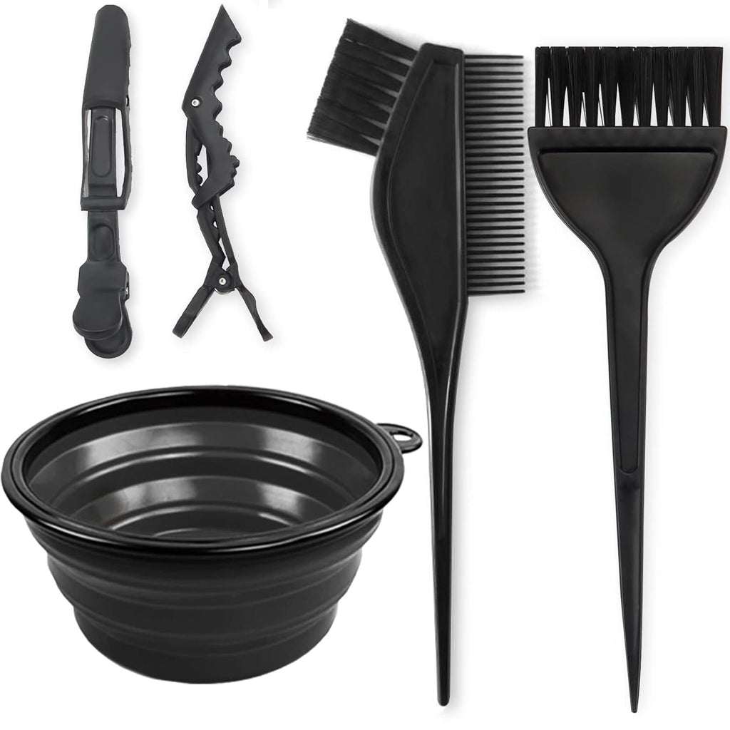 Yexixsr Professional Salon Hair Coloring Kit - 5 Pcs Hair Dye Brush, Bowl & Clips Included