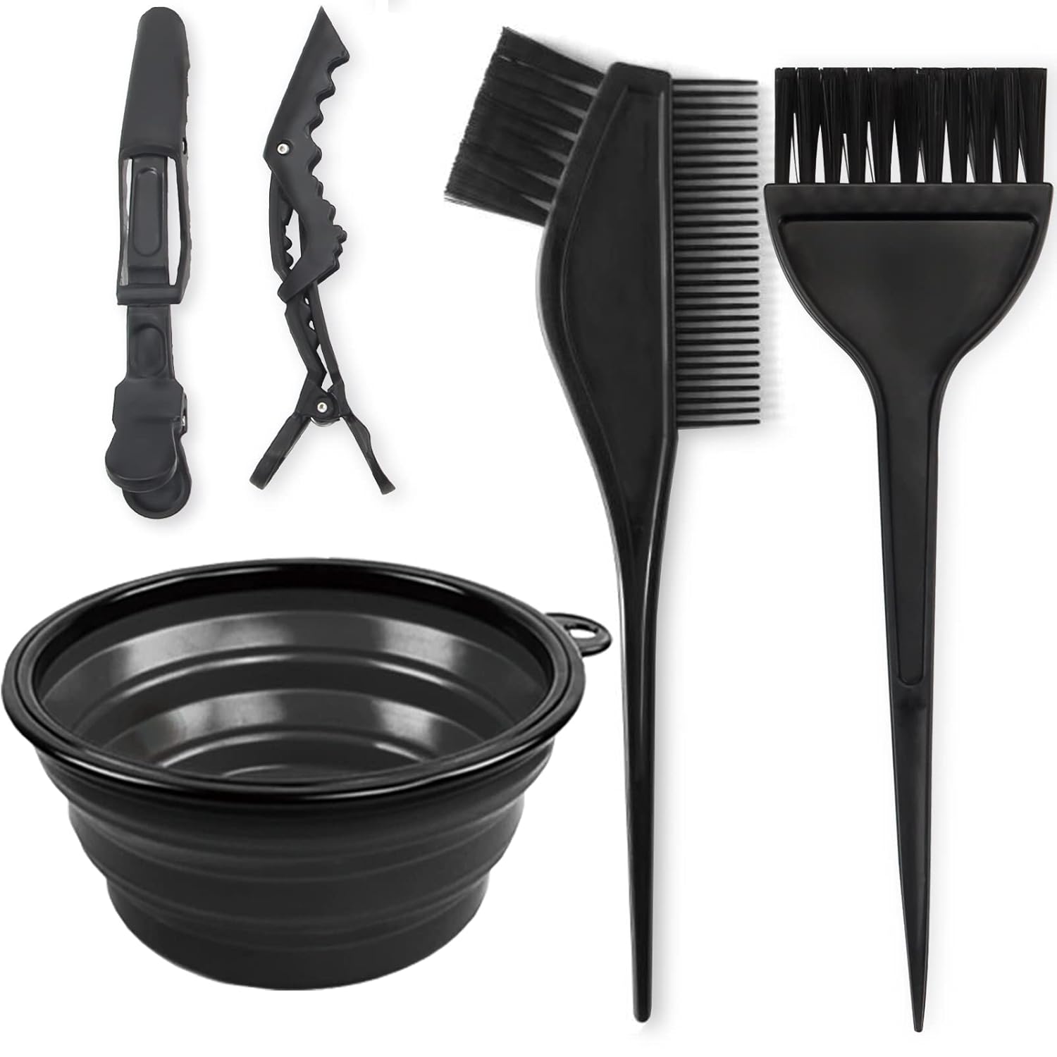 Yexixsr Professional Salon Hair Coloring Kit - 5 Pcs Hair Dye Brush, Bowl & Clips Included