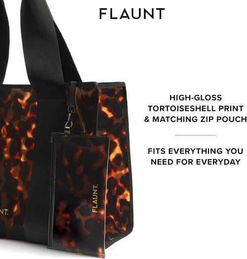 FLAUNT Everyday Tote Bag - Lightweight, Airline Approved, Foldable & Washable with Phone Pouch