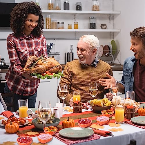 Orange Pumpkin Ramekins Set of 12 - 6 oz Ceramic Bowls for Thanksgiving & Fall Parties