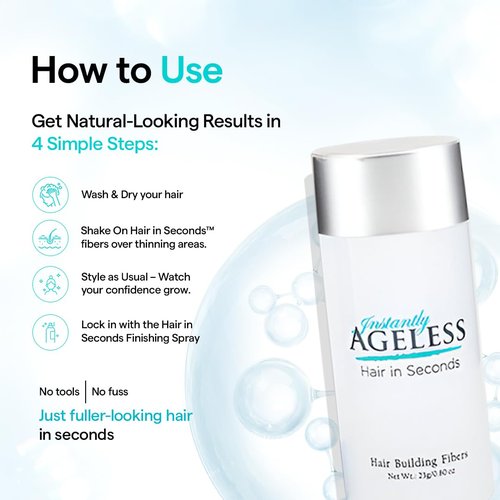 Instantly Ageless® Hair in Seconds™ Hair Building Fibers – Hair Thickening Fibers for Thinning Hair & Hair Loss for Fuller-Look - 0.83 oz (23g) - Light Brown