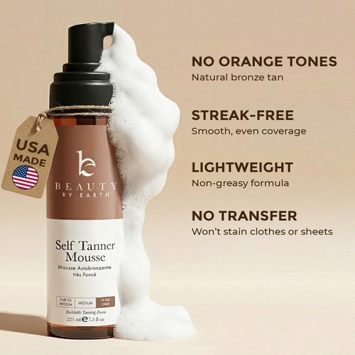 Skiennix Self Tanner Mousse - Ultra Dark Foam with Natural Ingredients for Streak-Free Tan | USA Made